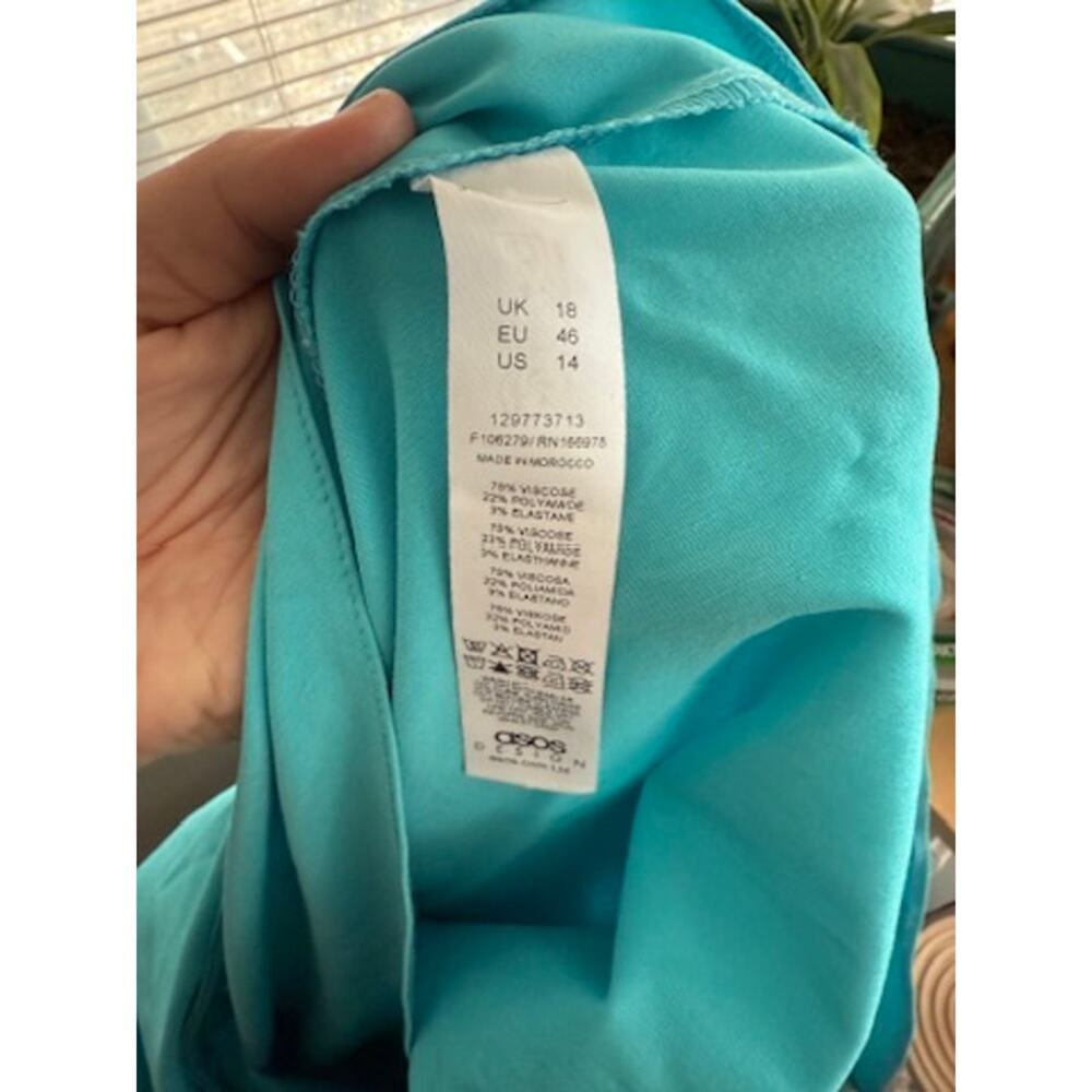 ASOS Design Women's Bengaline One Shoulder Drape Midi Dress | Size 14 - Picture 10 of 10